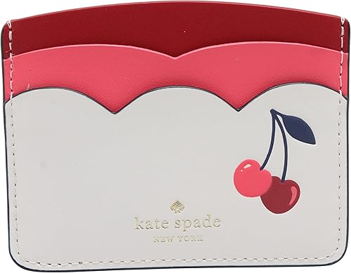 Kate Spae New York Bing - Tarjetero pequeño y delgado, color crema, Crema Multi, Tarjetero