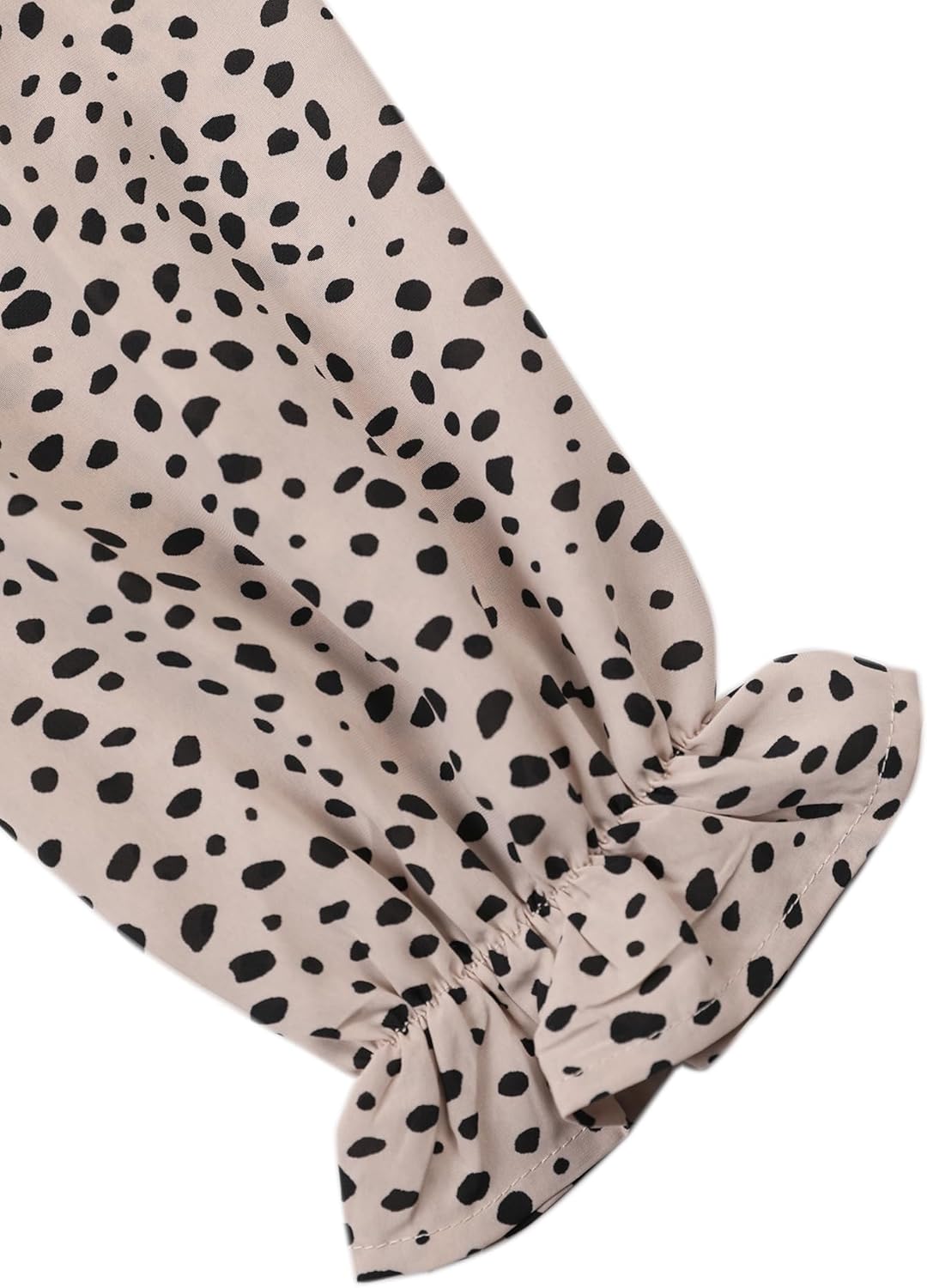 Avanova Women Leopard Print Ruffle V Neck Top 3/4 Long Sleeves Work Business Blouses Shirt - Image 5