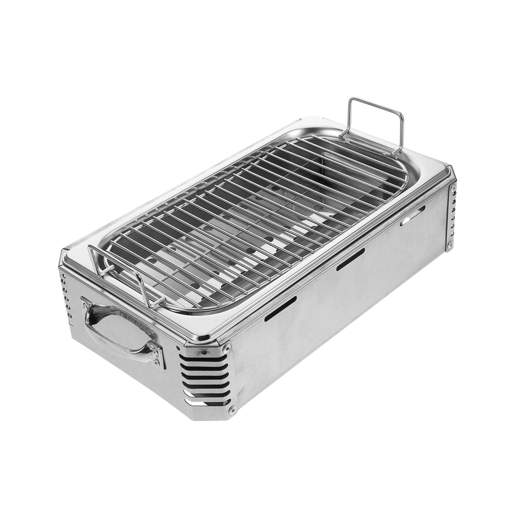 Grill à charbon en acier inoxydable Outanaya sans rouille avec aérations latérales
