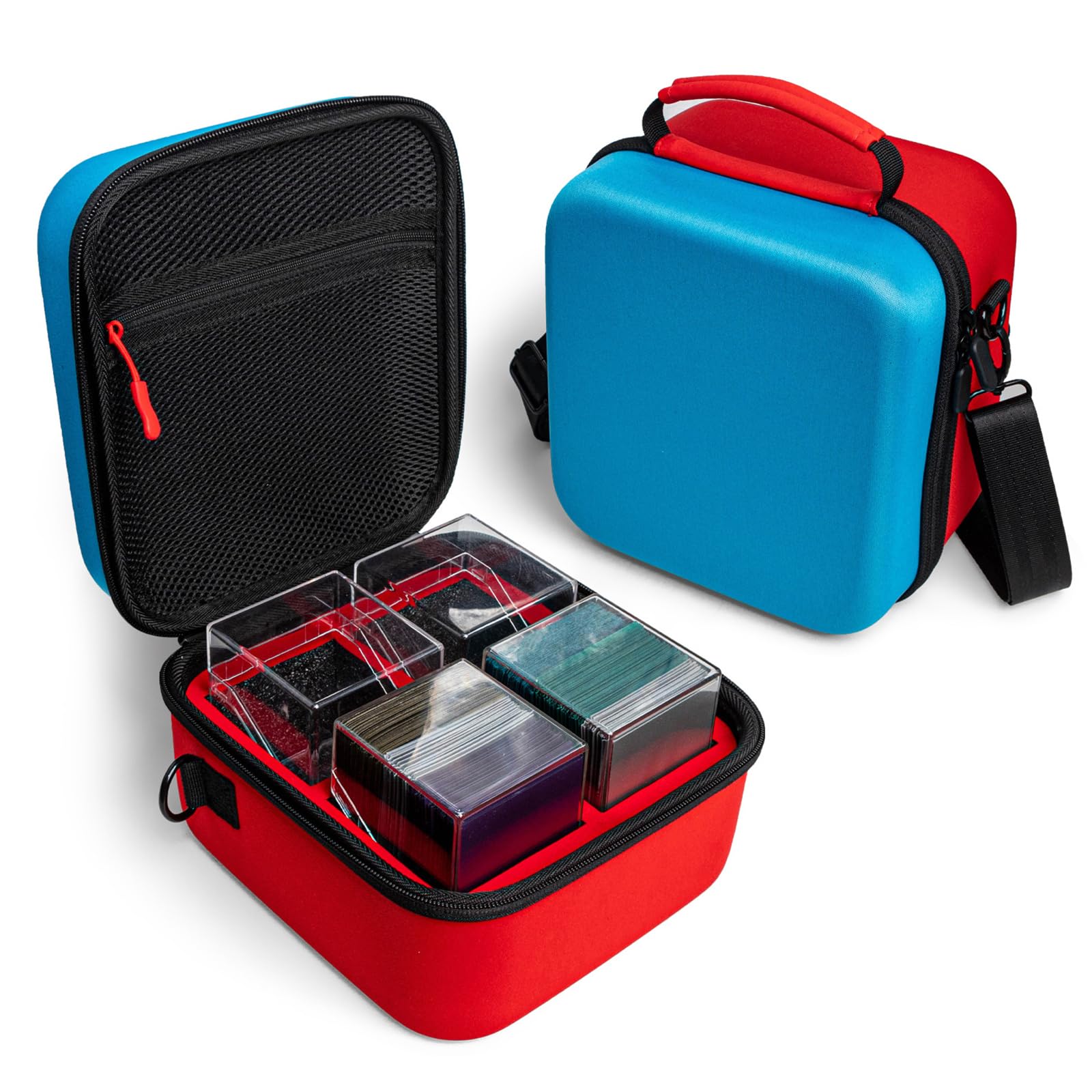 Porta carte con custodia portatile con cerniera, per proteggere le carte da gioco e per organizzare facilmente il trading