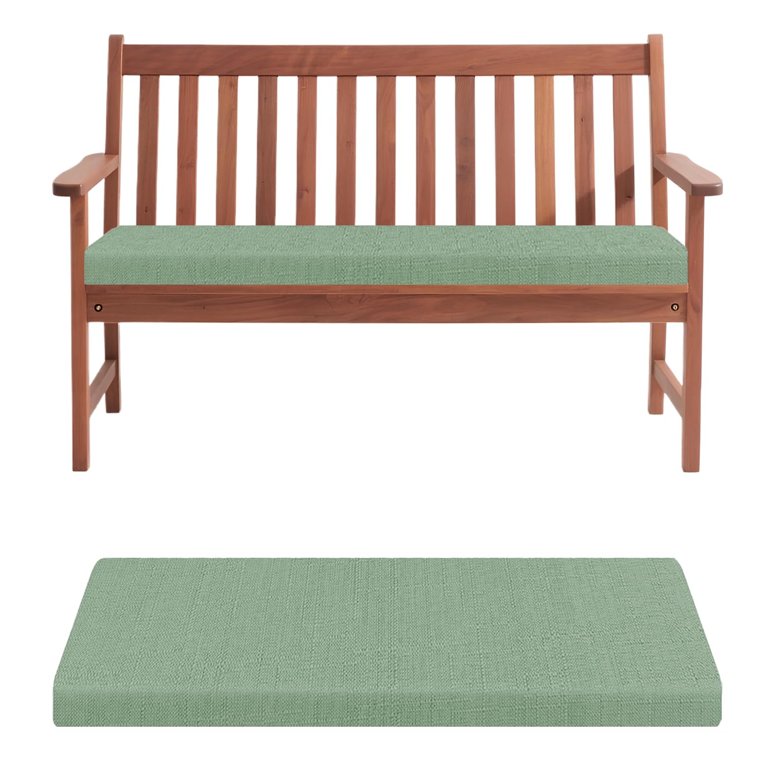 Coussin de banc pour balancelle et baie vitrée en fourrure douce verte
