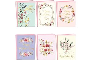 Fancy Land Happy Mother's Day Greeting Cards with Envelopes 12PCS Gold Foil...