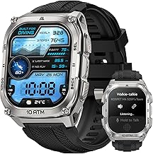 KOSPET Tank M4 Men's Smartwatch, Stainless Steel, GPS & Offline Maps, Waterproof 10ATM (45M Diving), 50 Day Battery, 24/7 Health Monitoring, Bluetooth Calls, Android & iOS Compatible