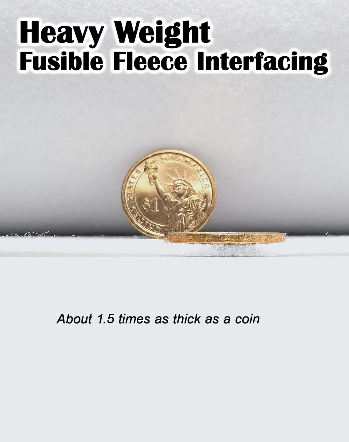 Fusible Fleece Interfacing, One-Sided Loft Fusible Fleece for Sewing, Quilting, Crafts, Clothing, Bags (17 Inches x 5 Yard) Heavy Weight, Easy Iron-On Application, Enhanced Projects