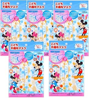 【5個セット】こども不織布マスク ミッキー&ミニー 7枚入