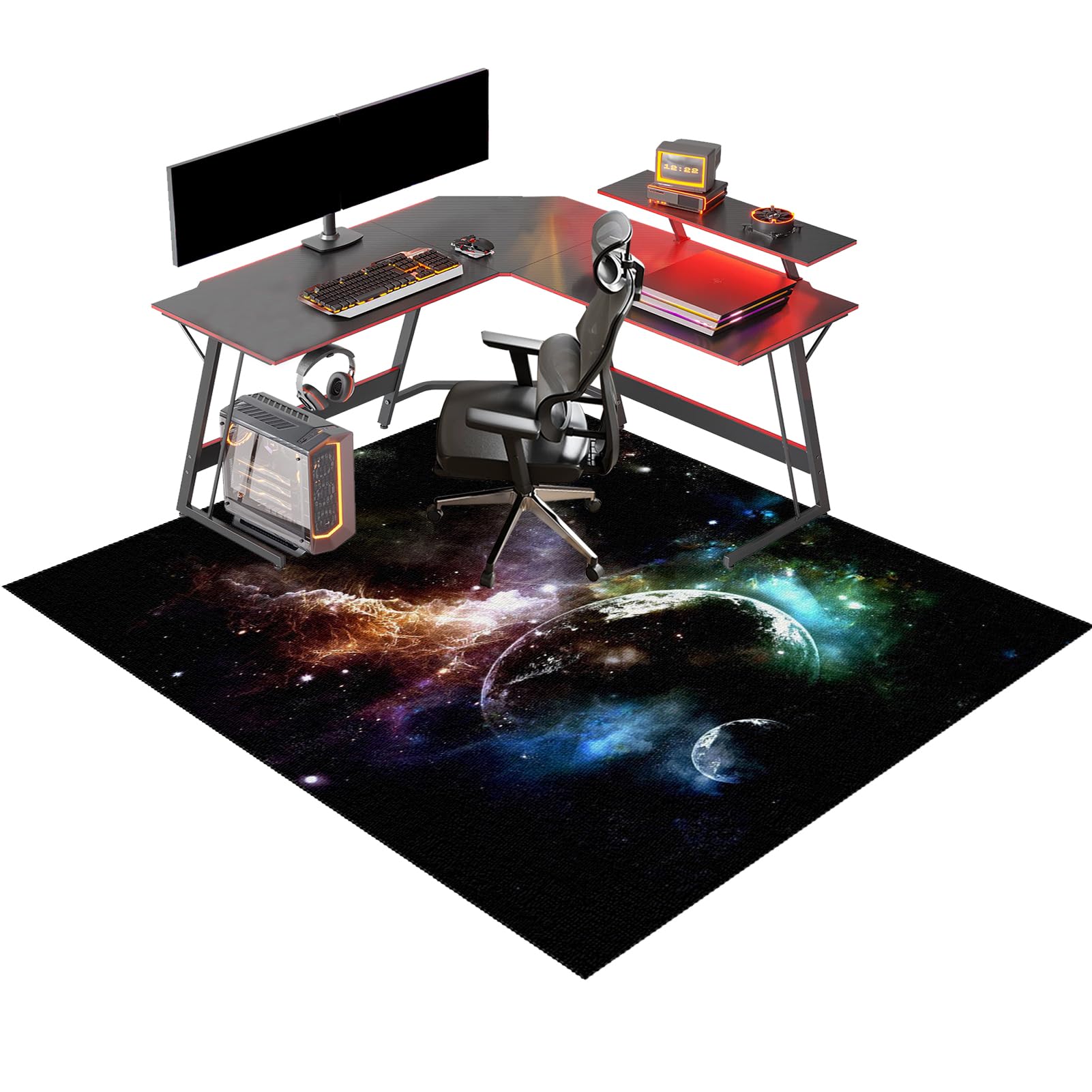 Protector Suelo Silla Ruedas Alfombra Silla Gaming Alfombra Silla Escritorio Antideslizante Alfombra Oficina para Silla con Ruedas Alfombra Protectora Suelo Silla Alfombra Gamer 100 x 120 cm