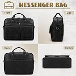 Laptop Bag for Men 15.6 Inch Leather Briefcase Mens Messenger Bag Waterproof Computer Satchel for Work Business Travel