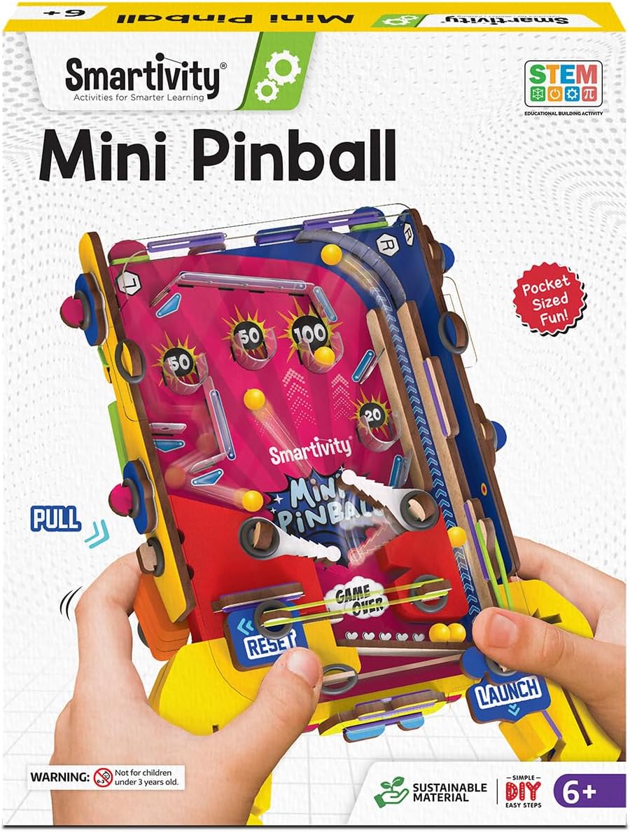 Smartivity DIY Pocket Pinball for Kids Ages 6, 7, 8, 9, 10, 11,12 Years | Hand-Held Exciting Arcade Game I Birthday Gift Ideas for Kids & Adults | STEM Toy for Boys & Girls I Fun Family & Party Game