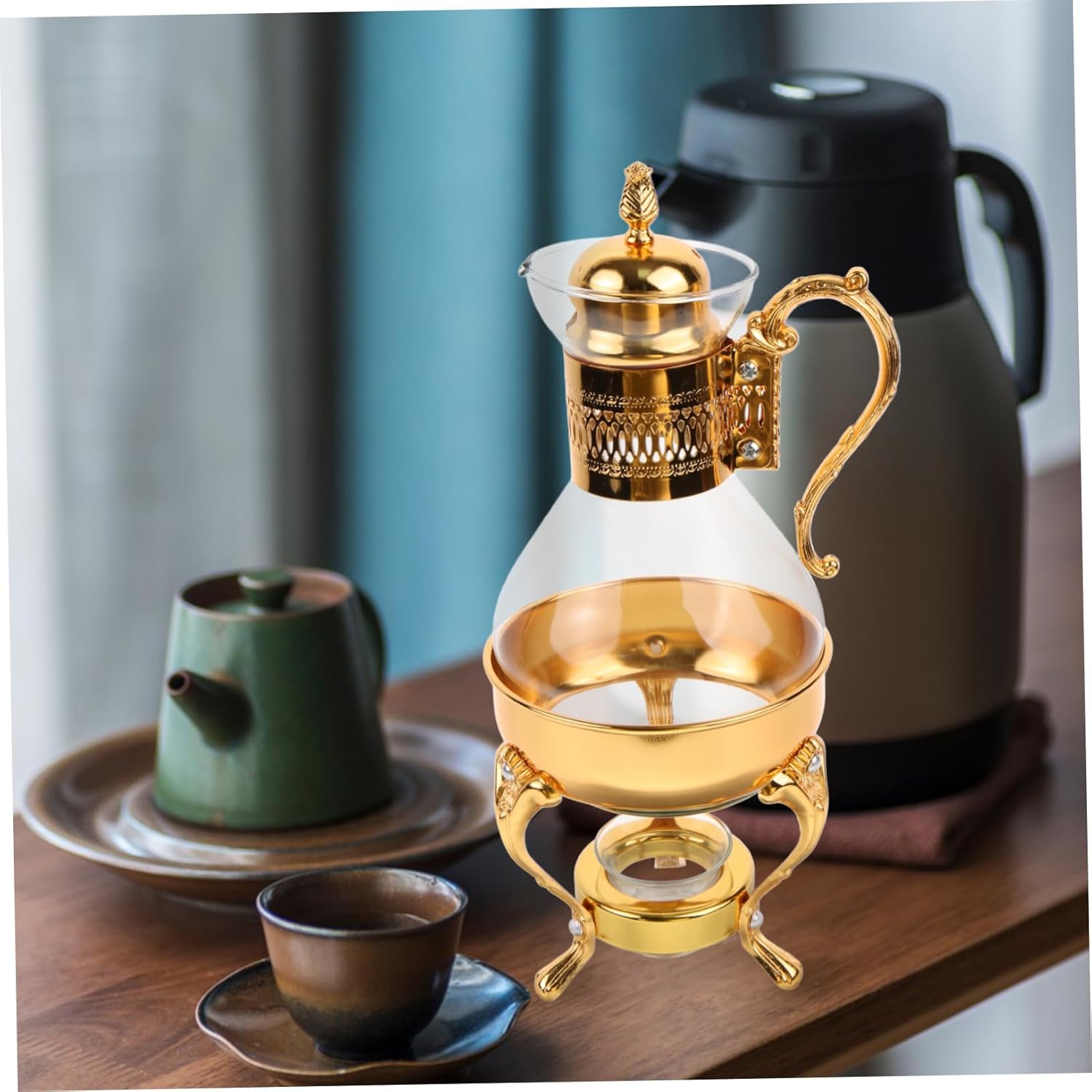 1 セット コーヒーポットセット アフタヌーンティーポット ティーディスペンサー 茶筒 コーヒーメーカー アラビアコーヒーケトル レ