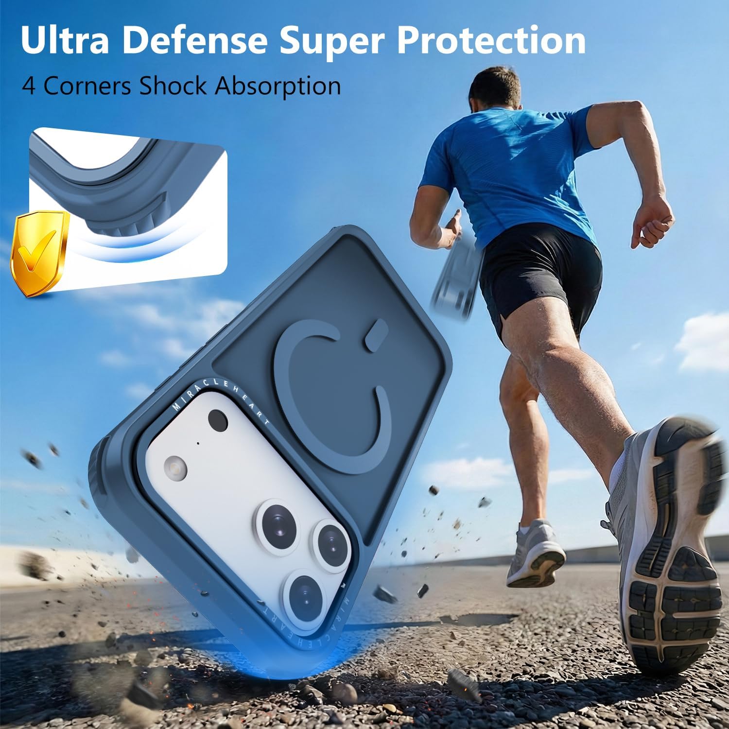 Magnetic for iPhone 17 Pro Max Case, Compatible with MagSafe, Military Grade Drop Protection and Camera Protection, Slim Translucent Matte Phone Case, Blue
