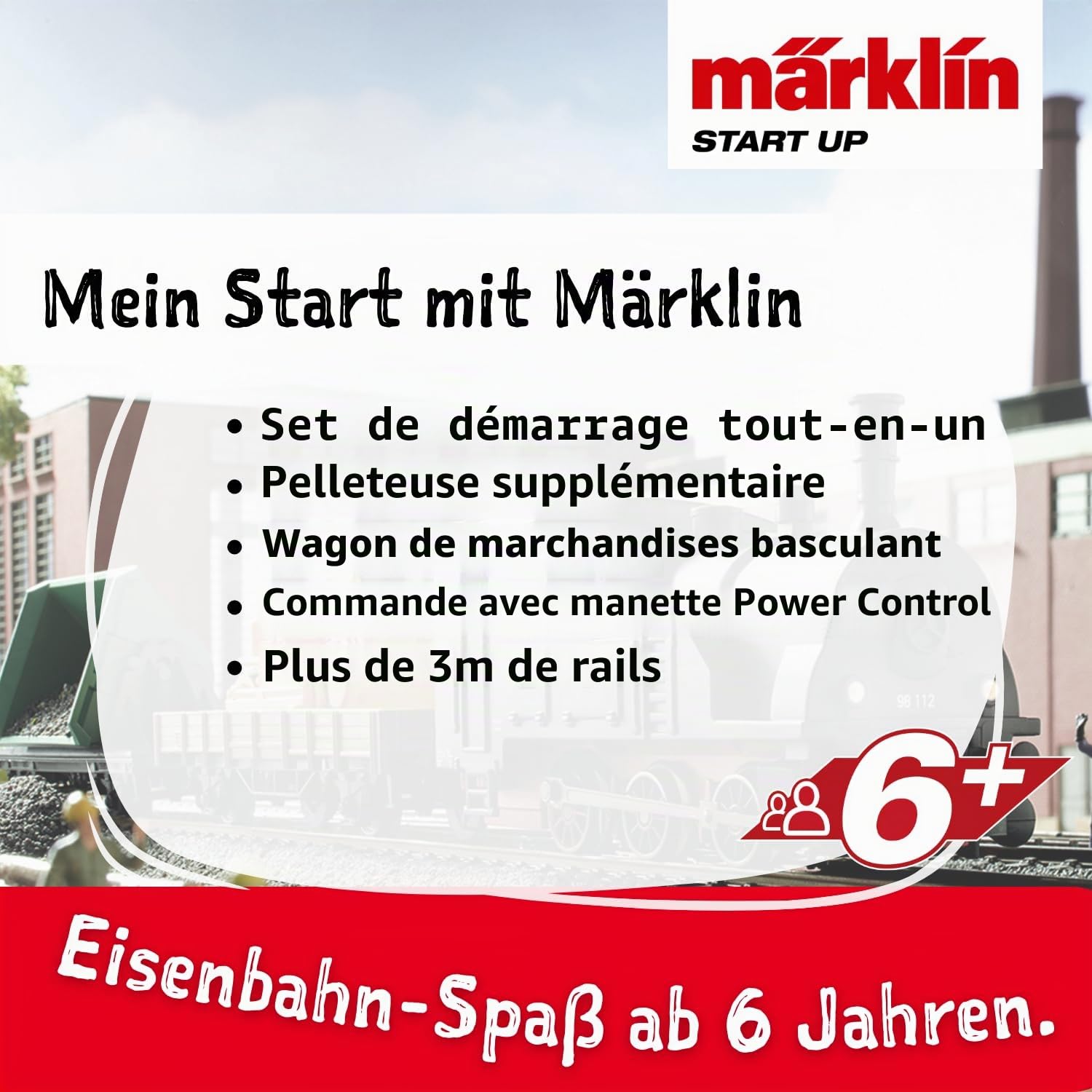 Märklin 29133 Modelleisenbahn Start Up Kit de démarrage Mon Start 230 V, Piste H0 , Locomotive, Chariot, Rails et unité de Commande Inclus dans Le kit de démarrage