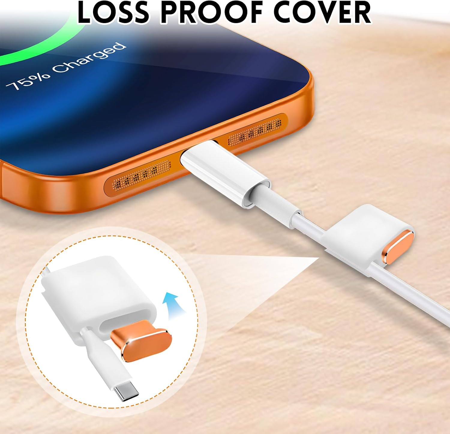 Mobile Phone Speaker Metal Dust Mesh, typeC Charging Port dust Plug, USB C Cleaning Brush Cleaning Tool Set for iPhone 17 Pro. Not for 17 ProMax (Cosmic Orange)