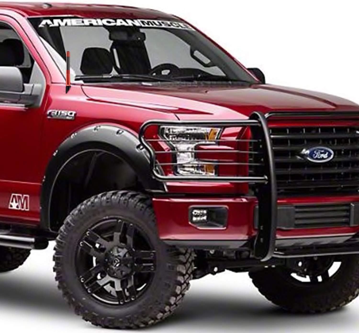 ONE250 Short Antenna Compatible With Ford F-Series (F-150, F-250, F-350, Raptor, Ranger 1997-2024), C-Max (1999-2024), Transit (2007-2024), Fusion (2000-2019), Mustang (2000-2016), Fiesta (Red)