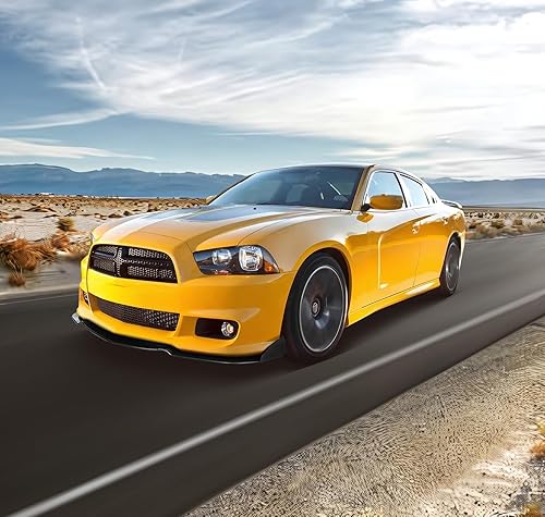 Miniatura 7 de IKON MOTORSPORTS, 3 piezas de parachoques delantero compatible con Dodge Charger SRT 2012-2014, parachoques delantero divisor de cuerpo alerón labio