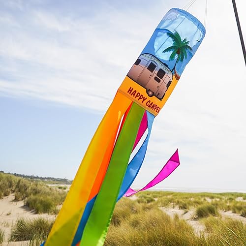 Vista 34 de In the Breeze Tienda de campaña de camping 40 pulgadas apliques Windsock - Decoración colgante con escena al aire libre Tienda Campint