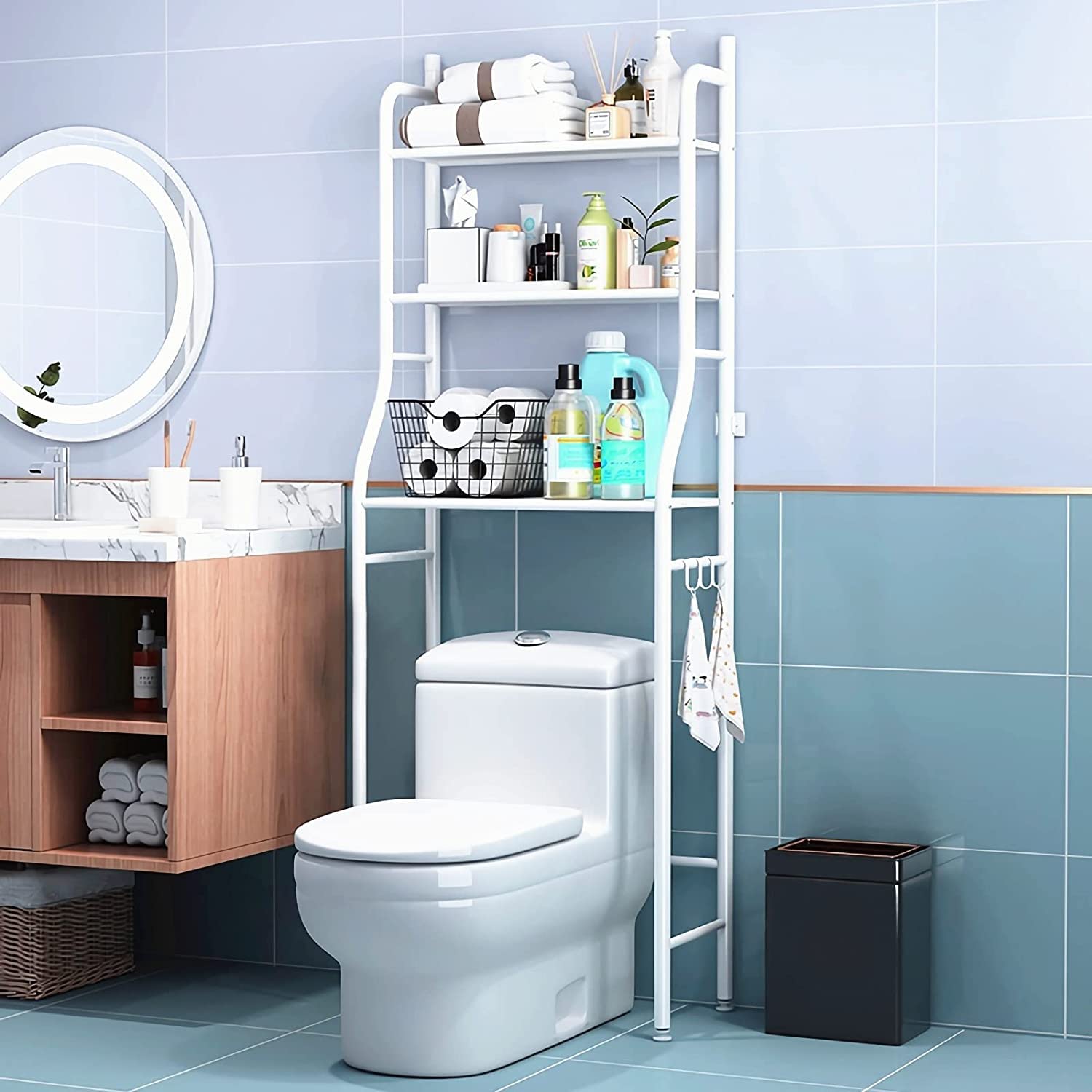 Buy 3Shelf Toilet Storage Rack, UHOOME Metal Bathroom Storage Shelf
