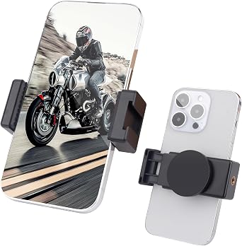 Magnetic Motorcycle Phone Mount - Strong Magnetic Phone Holder with 1/4" Screw & Cold Shoe for Harley, ATV, Golf Cart, Gym Equipment Fits 4.7"-6.8" Phones SJ023