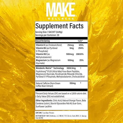 Miniatura 4 de FIT Peptides  30 sobres  Apoya la recuperación muscular y el tono  Vitamina D3 y glicinato de magnesio  Sabor natural a naranja