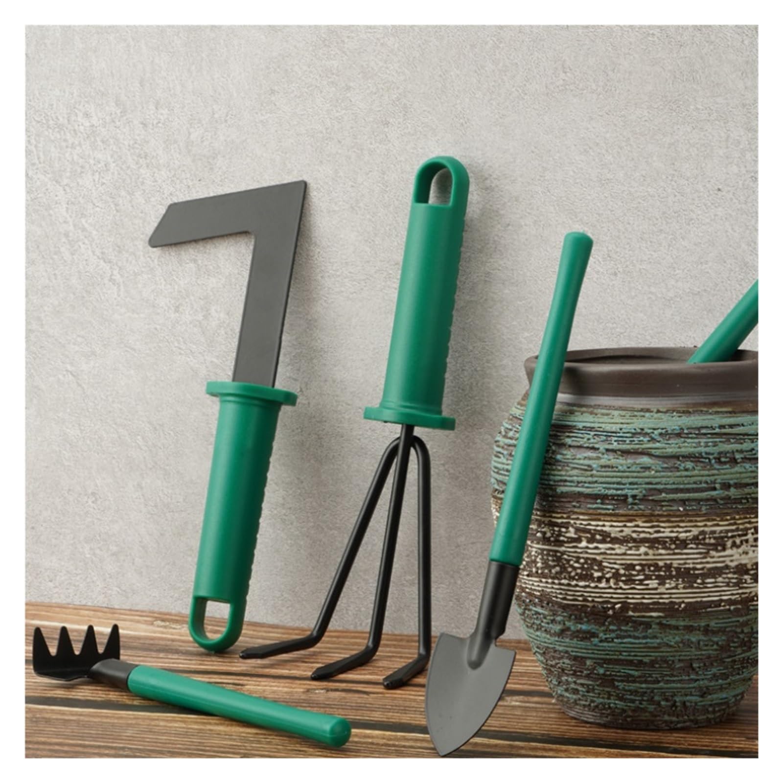 Attrezzi da Giardinaggio in ghisa, Set Attrezzi da Giardino Verde Nero 10 Pz con Custodia(10 Piece Set)