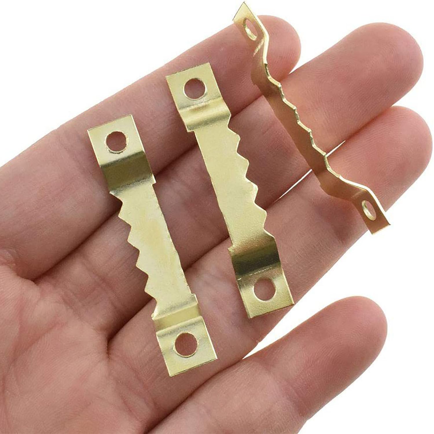 Cuelga Cuadros Sourcing Map Colgador De Cuadro Con Dientes De Sierra - Doble Agujero Con Tornillos Para 32 Mm X 28 Mm, 50 Piezas Colgar Cuadros