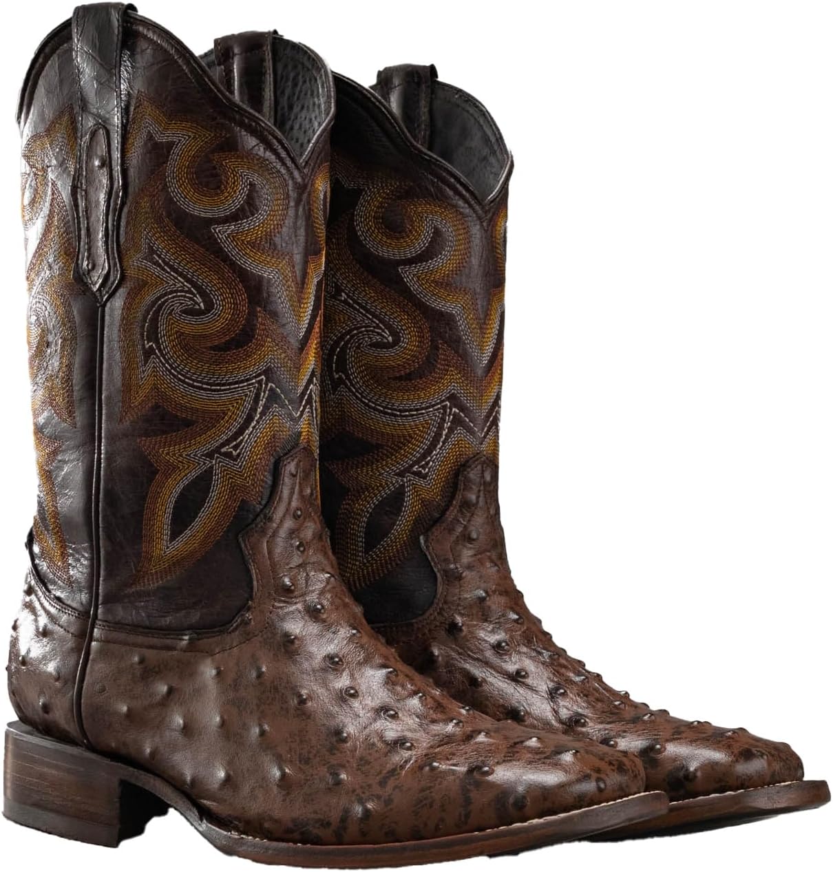 Joe Boots Western Boots For Men Ostrich Print Leather 701