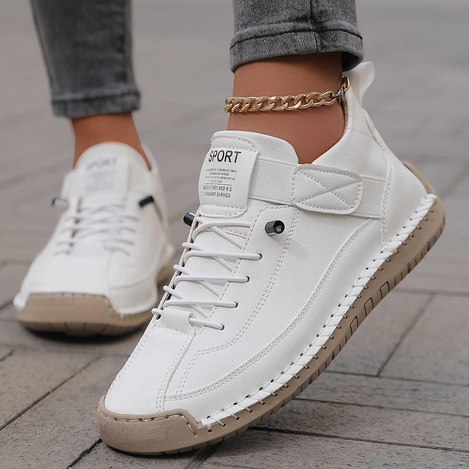 Scarpe da ginnastica da donna senza lacci stile a piedi nudi scarpe da passeggio casual vestibilità larga leggere traspiranti scarpe ortopediche rosa, bianco, 38.5 EU
