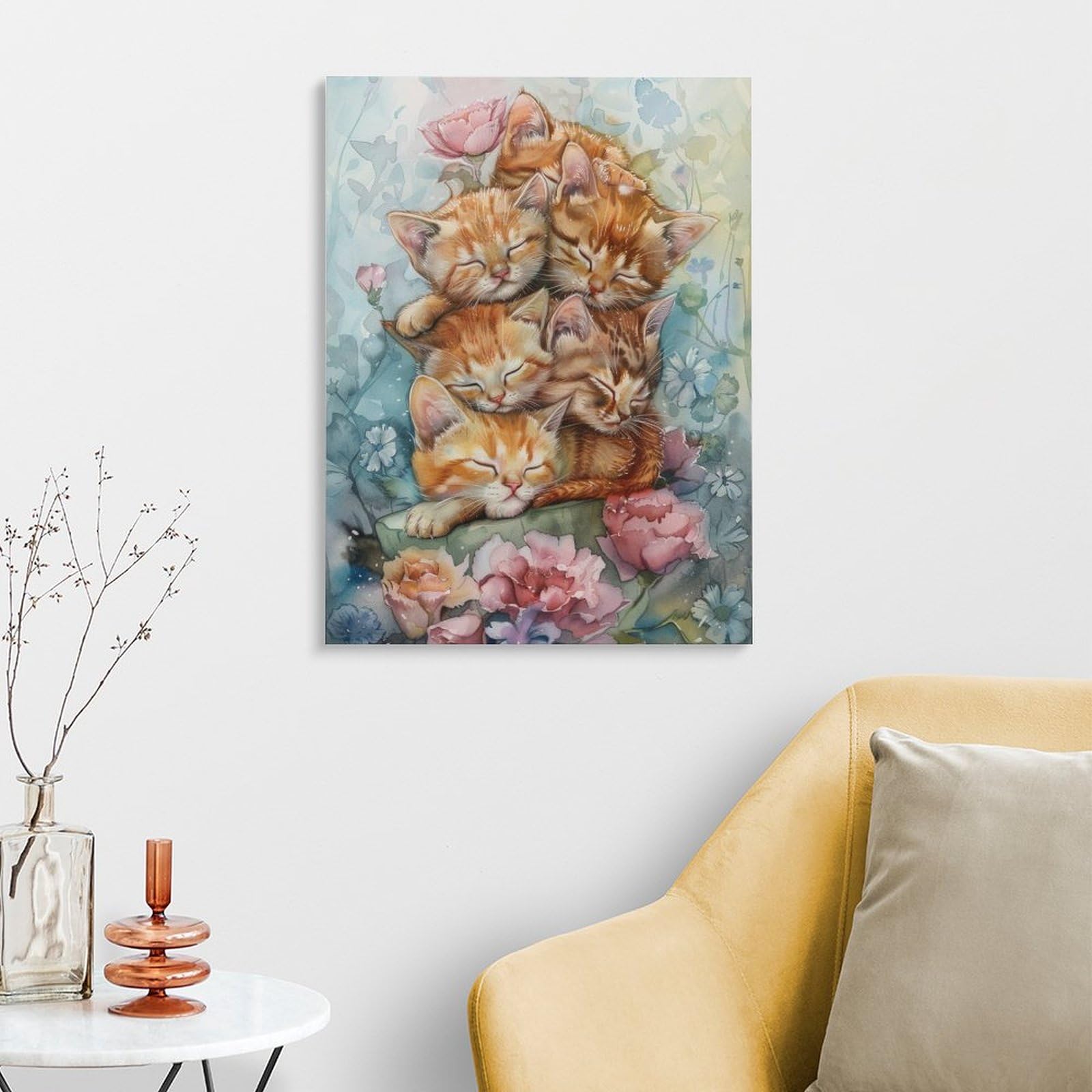 Amazon | ジェンガの上で眠る子猫 数字キットによる絵画 数字油絵 動物