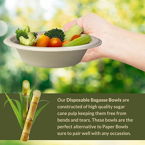 Miniatura 4 de Reli. Compostable Paper Bowls, 16 oz (250 Pack - Bulk)  Brown Paper Bowls, Disposable  Eco-Friendly, Heavy Duty Soup Bowl  Biodegradable, Sugar Cane