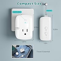 Vista 4 de Kit de interruptor de encendido/apagado de enchufe de control remoto de 80 pies, no necesita WiFi, interruptor de luz de alimentación inalámbrico