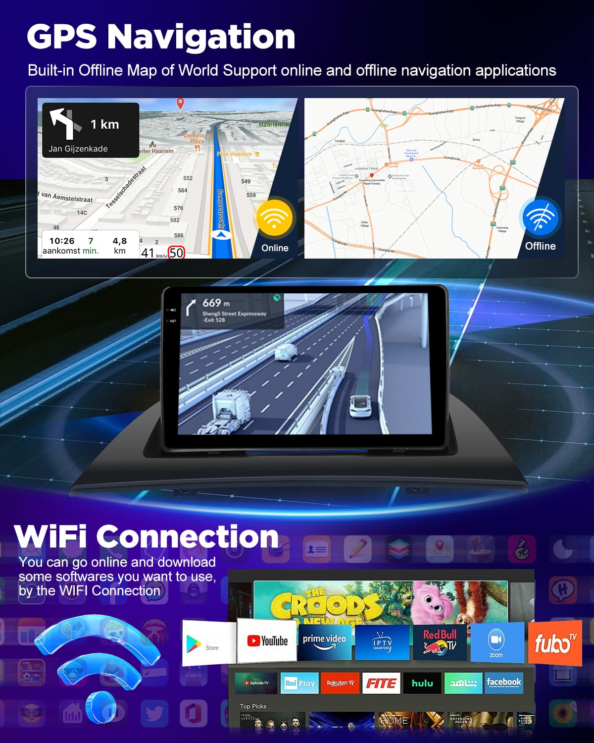 NHOPEEW Autoradio Android 4+128 GB per BMW X3 E83 2004-2012 con supporto CarPlay e Android Auto, WiFi, GPS, comandi al volante + telecamera di retromarcia,Canbus