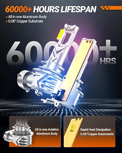 Vista 39 de SEALIGHT Bombillas LED antiniebla PSX24W 2504, 3000 K, amarillas, 600% de brillo, 11 W, alta potencia, 2504 PSX24W, bombillas LED antiniebla DRL