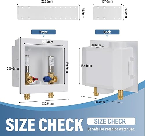 Miniatura 6 de Caja de salida para lavadora a presión con pararrayos de martillo de agua de acero inoxidable, con drenaje central, prensa de 12 pulgada x 34