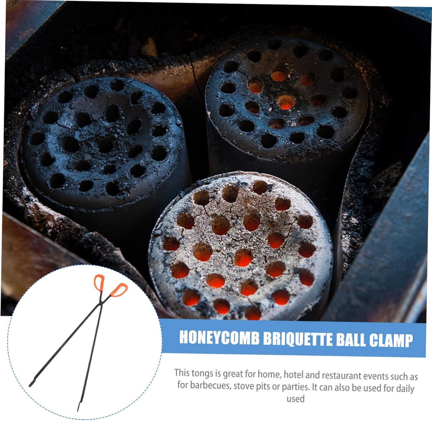 Grill Tongs Fire Tongs Charcoal Clips Heat-resistant Barbecue for Fireplaces