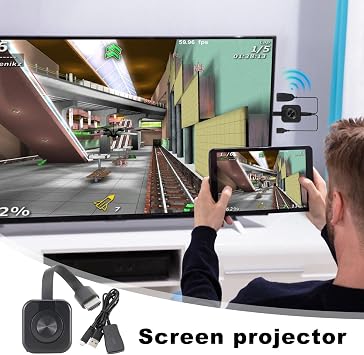 4K Projector Portable, Mini Projector, 4K Display Wireless Projector for Streaming - Projects crisp images for entertainment such as demos, music, graphics, videos, games and more