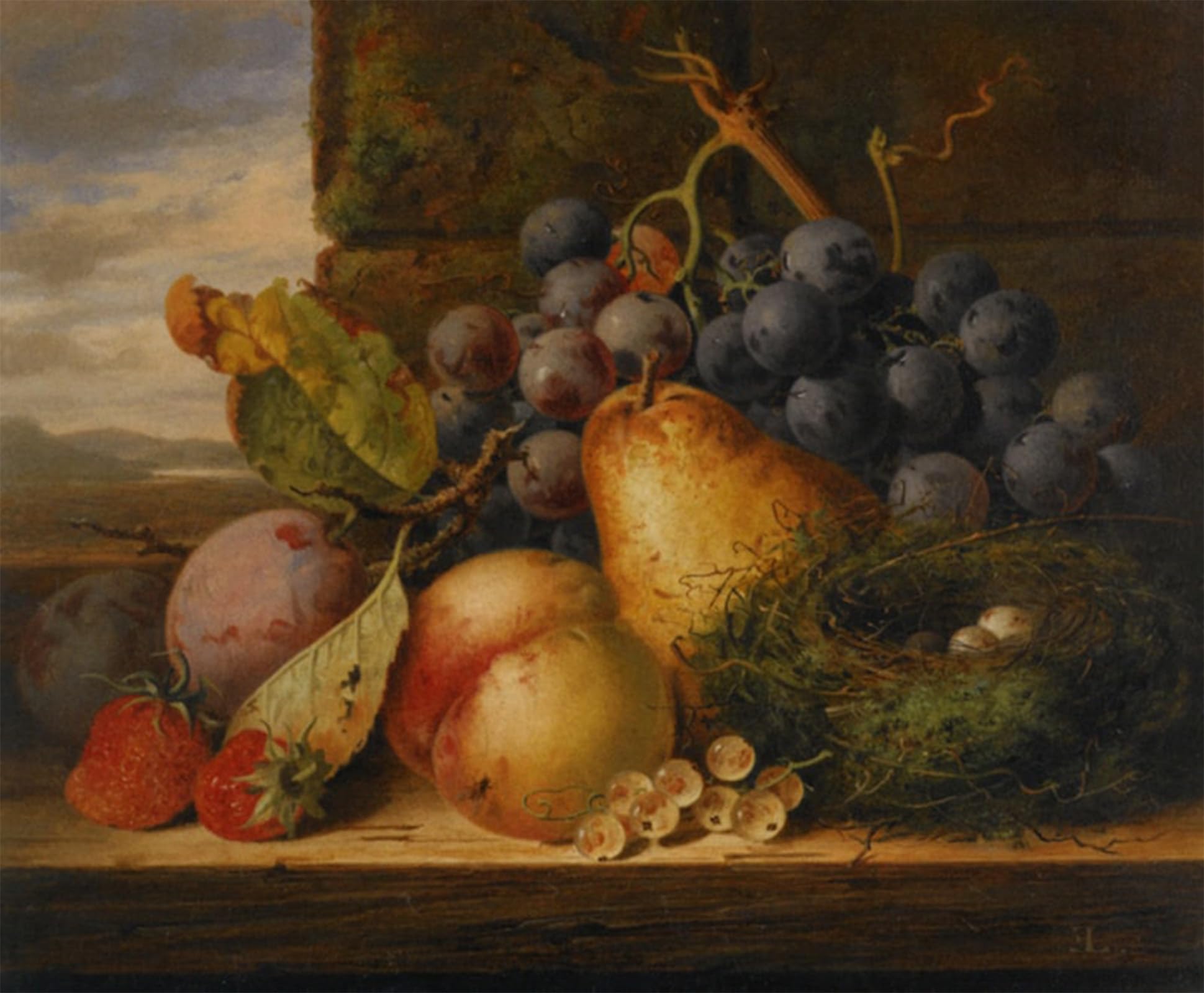 ARTXLXXBN Famous Print Painting Colorful Art Print Still Life with Birds Nest by Edward Ladell Canvas Art Decorations for Home Decor 60x90cm