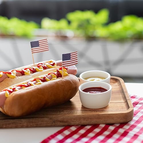 Miniatura 7 de Leinuosen Juego de 3 platos de madera de acacia para servir de madera maciza, tableros rectangulares de charcutería, platos de madera para