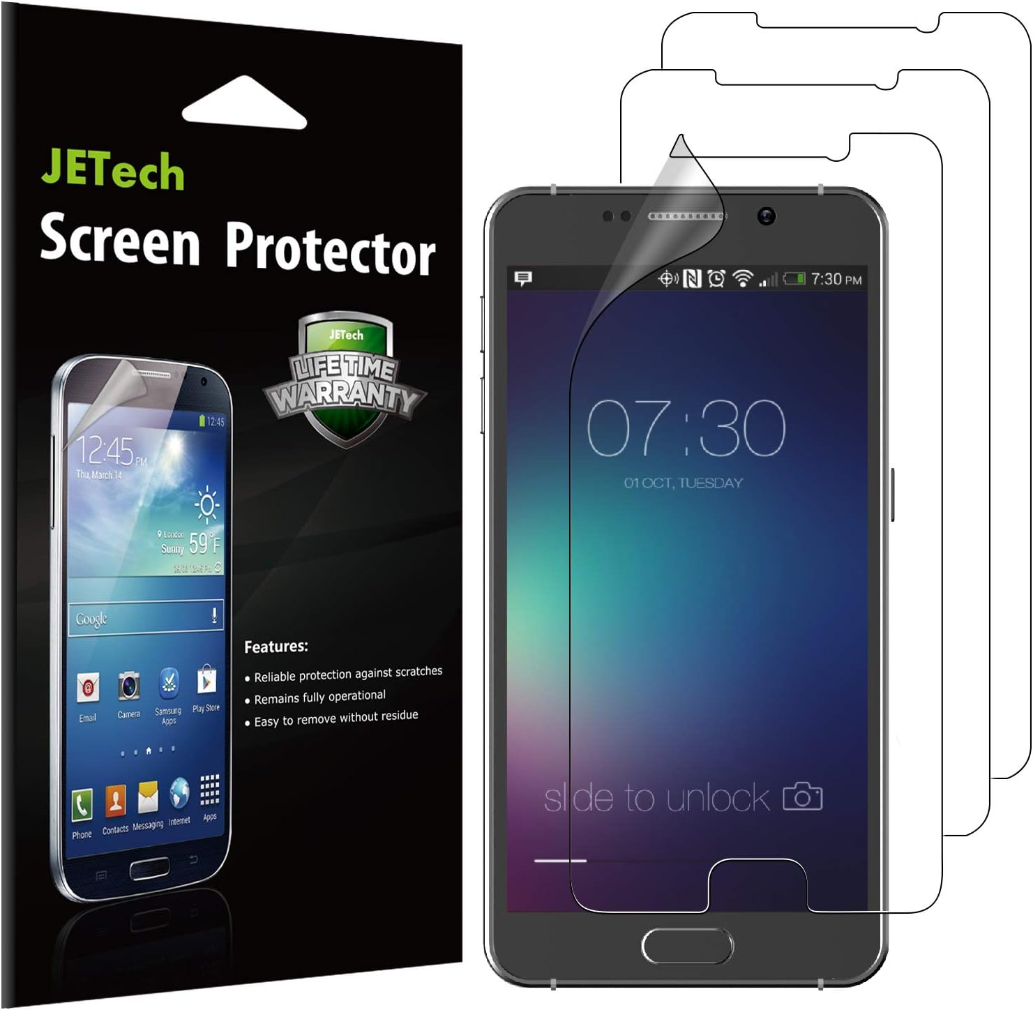 JETech Screen Protector for Samsung Galaxy Note 5, PET Film, 3-Pack