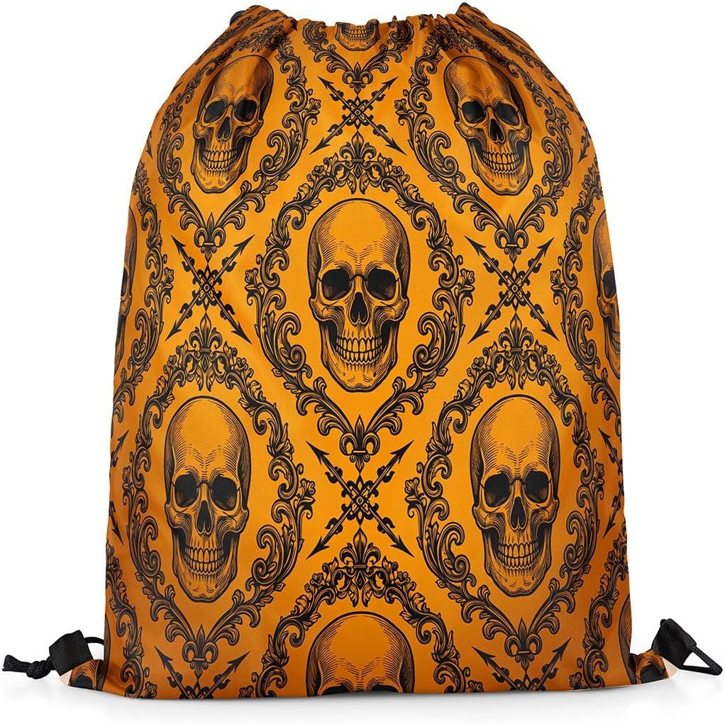 Feelyou Kids Skull Drawstring Backpack Gym String Bag