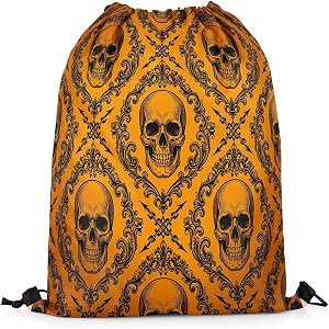 Feelyou Kids Skull Drawstring Backpack Gym String Bag