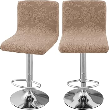 Eco-Ancheng Bar Stool Covers Set of 2 Counter Height Bar Stool Cover Swivel Bar Stools Slipcovers Stretch Pub Counter Stool High Back Chair Cover Counter Stool Bar Chair Covers for Kitchen Bar Cafe,02