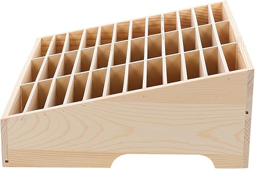 Soporte para teléfono celular, 1 unidad, 36 rejillas, soporte de madera para teléfono celular, organizador de escritorio, caja de almacenamiento