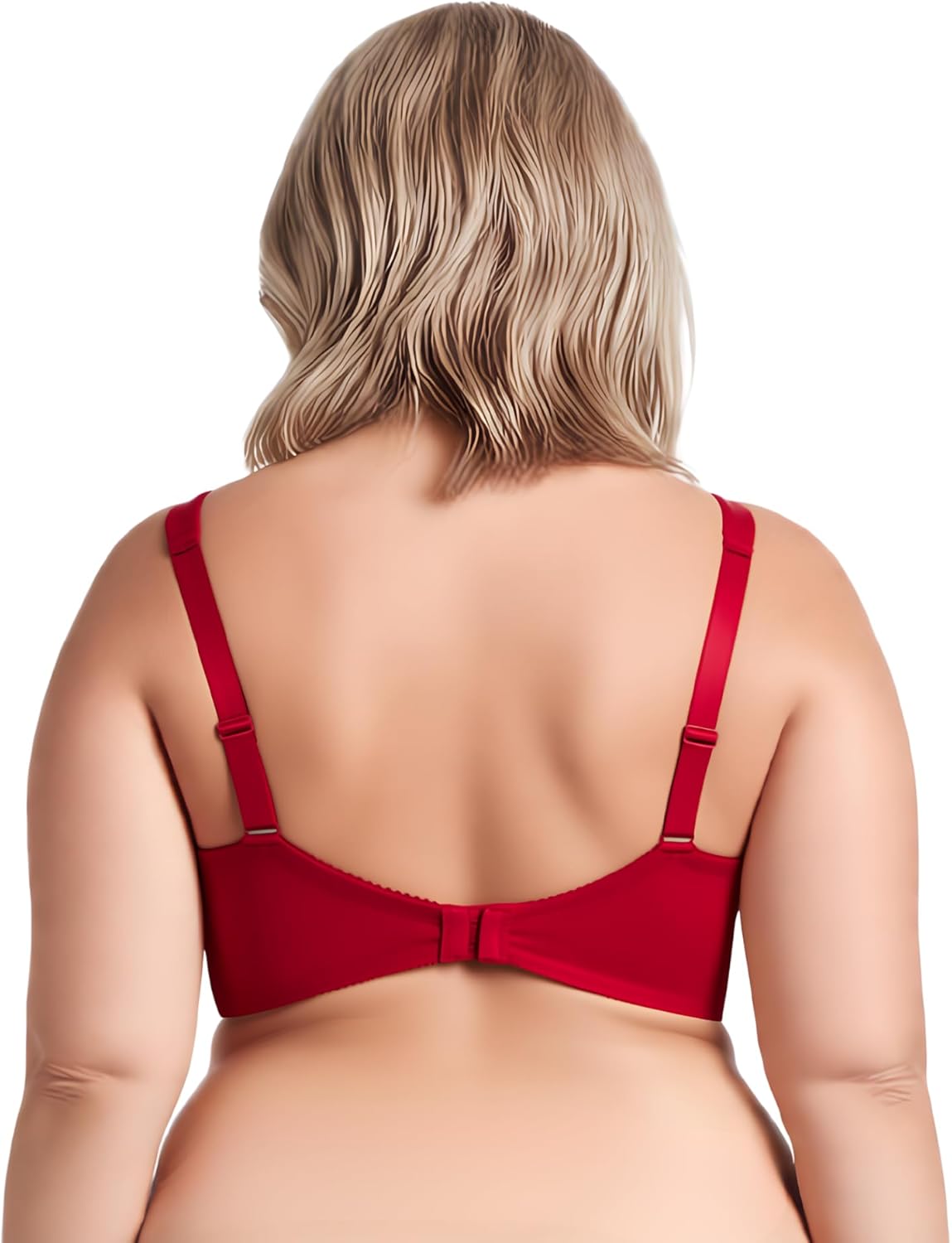 Curve Muse Women's Lightly Padded Underwire Lace Bra with Padded Shoulder Straps - Image 4