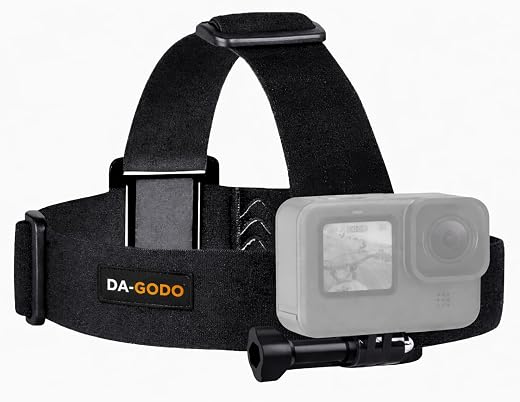 DA-GODO Head Strap Mount Compatible with GoPro Hero 13, 12, 11, 10, 9, 8, 7 (Black), 6, 5, 4, 3+, 3, 2, 1, Session, Fusio...
