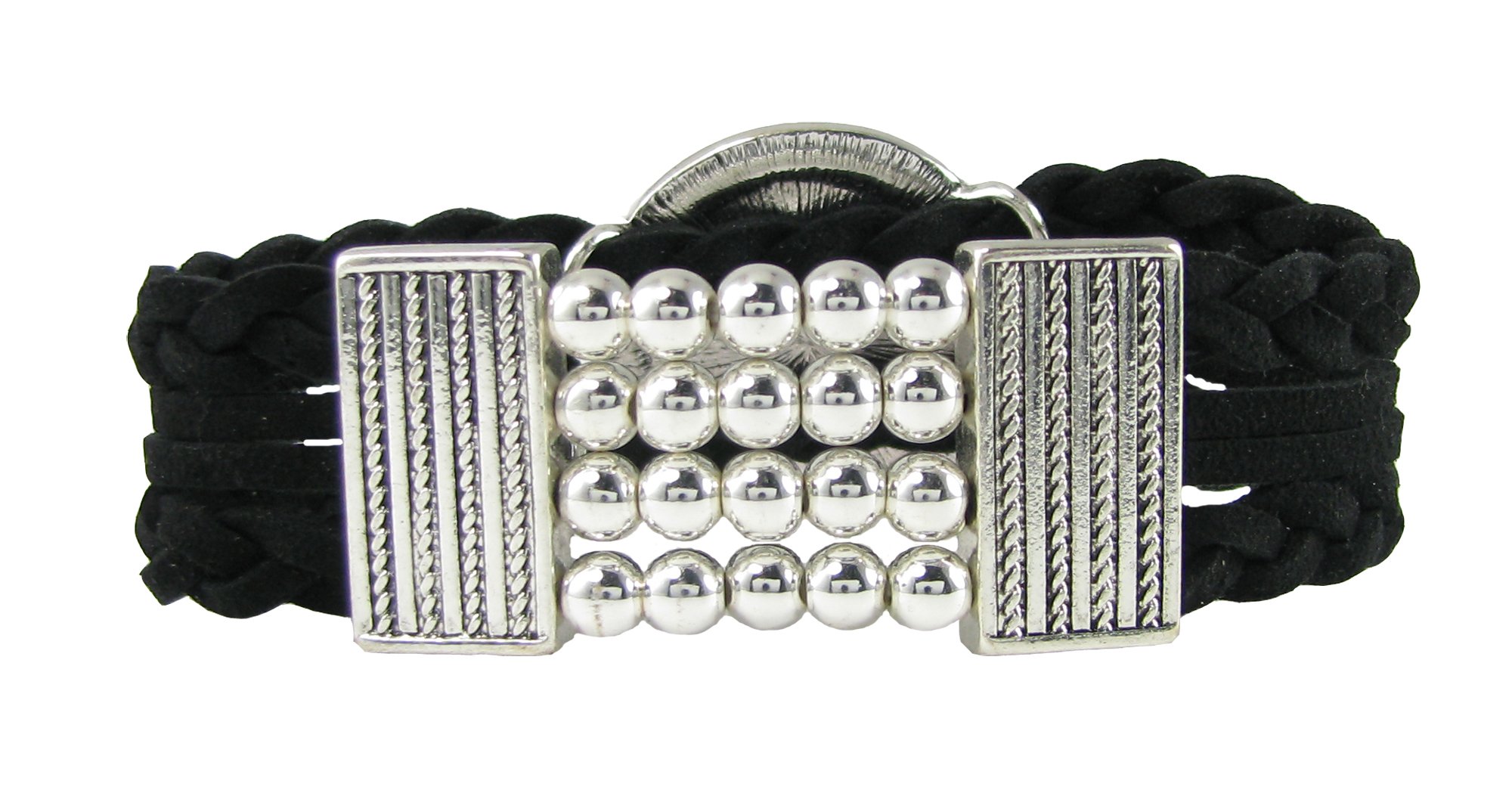 Sports Accessory Store West Virginia Multi Braided Black Leather Crystal Bracelet Jewelry