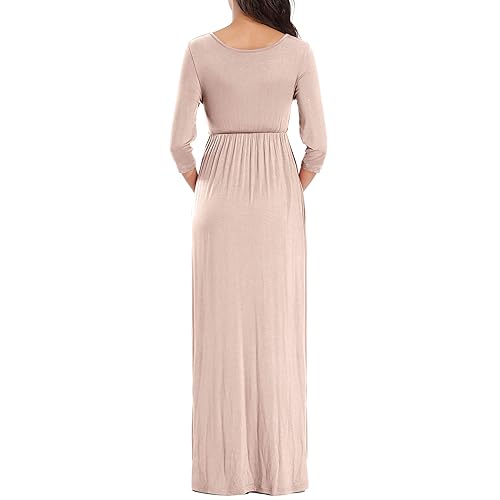 Snapklik.com : KIM S Khaki Brown Maternity Dress For Baby Shower Long  Sleeve Wedding Guest Fall Photoshoot Cocktail Dress Maxi Wrap V Neck Formal  Casual Outfits