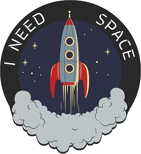 I Need Space NASA Rocket Shuttle Astronat Saturn Retro Vintage Estrellas Planetas Sistema Solar Adhesivo Decorativo para Ventana de Coche Camión