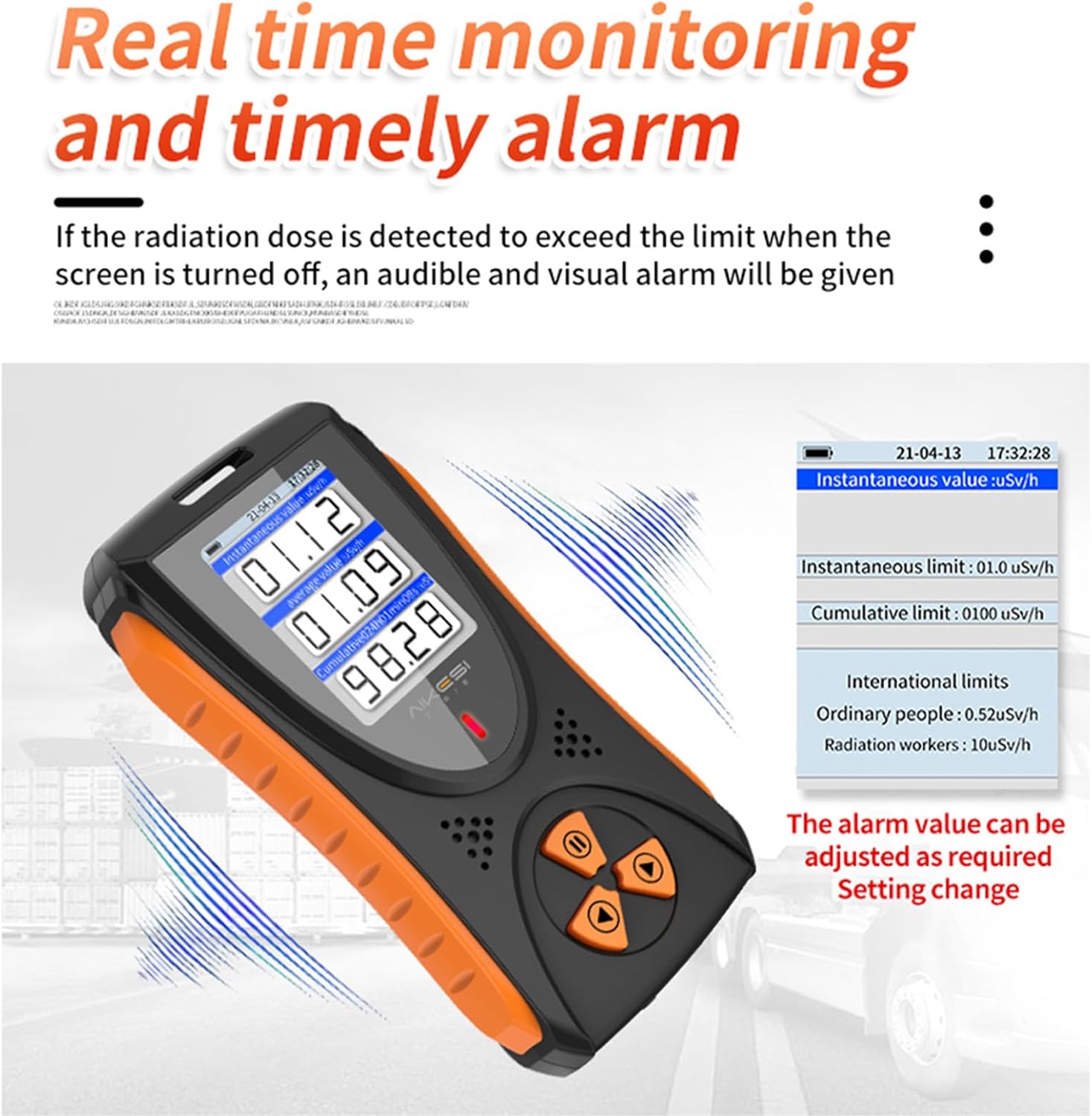 Portable Handheld Nuclear Radiation Detector Monitor Dosimeter Rechargeable Long Battery Life Beta Gamma X-ray Radiation Monitor