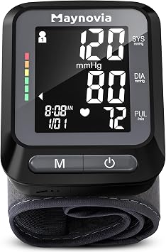 Wrist Blood Pressure Monitor - Automatic Blood Pressure Cuff for Home Use, Digital BP Monitor Wrist with Large Backlit Display, BP Cuff Wrist for Adults, 2x60 Memory, Fits 5.3"-8.5"