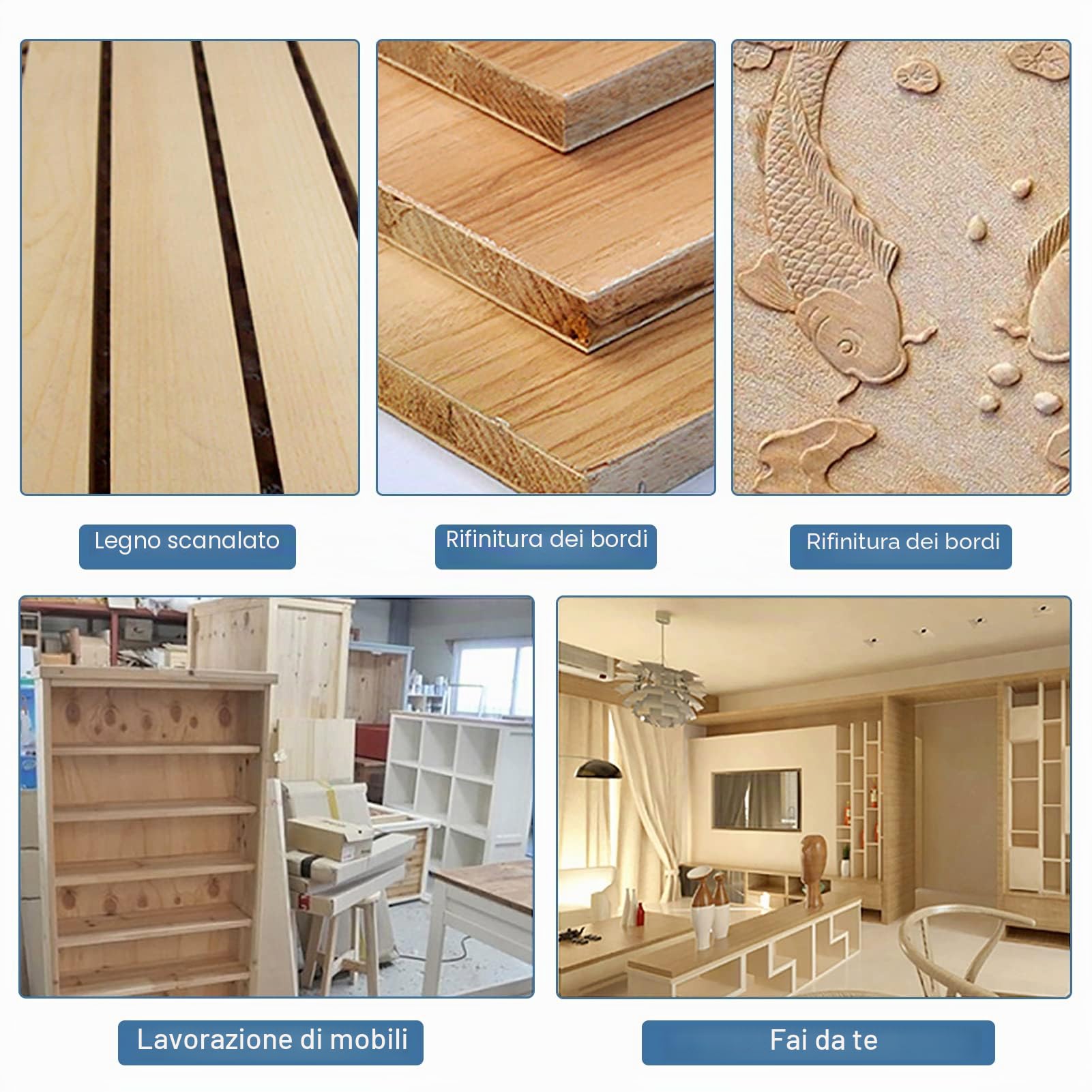 Fresatrice Legno, Fresatrice verticale per legno Router per Legno Lavorazione del Legno Macchina per Rifilatura Elettrica Incisione Elettromeccanica 30000r / min 220V