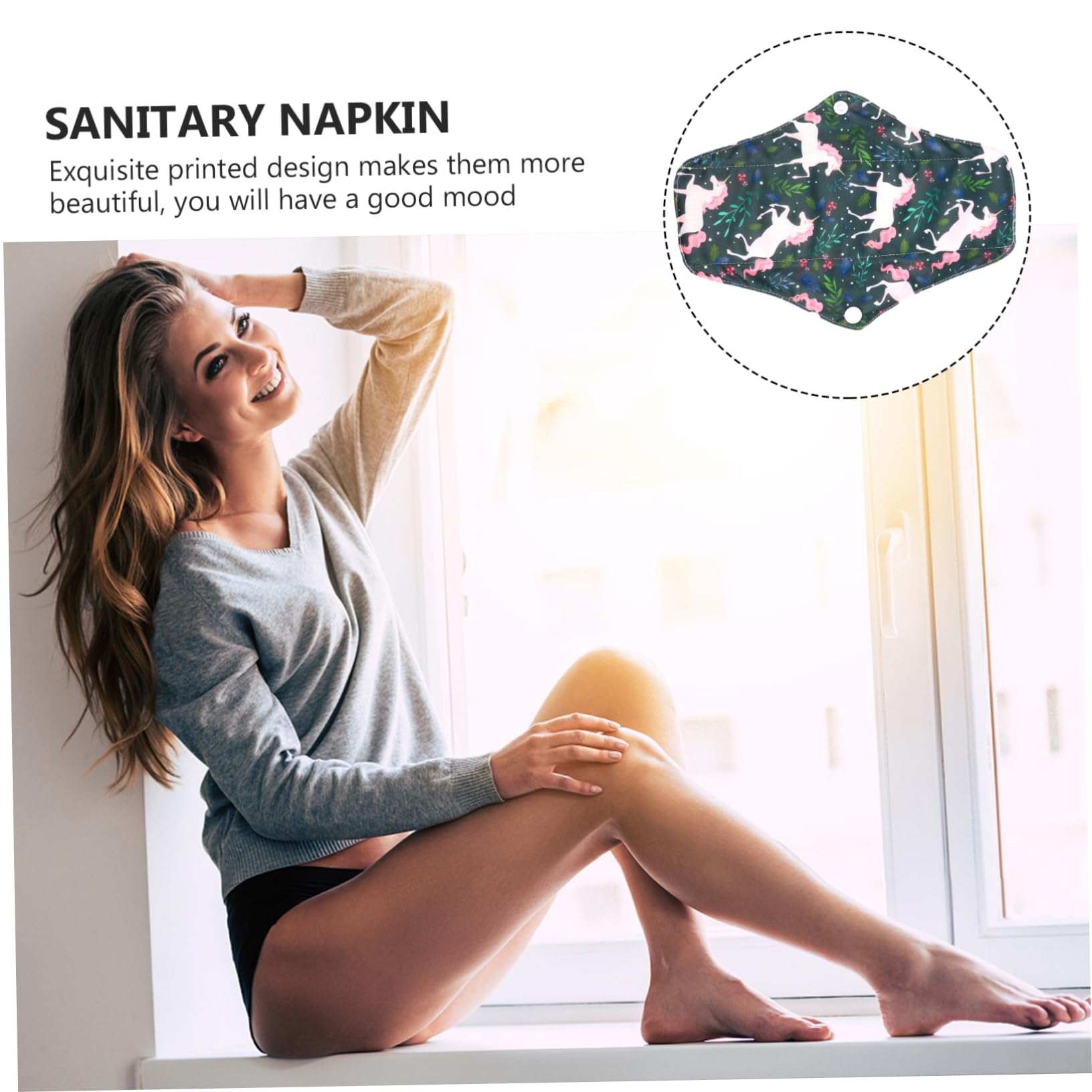 Toallas Sanitarias de Tela Reutilizables 6 Piezas de Carbón | Absorción Rápida, para Viaje y Exterior, Formato Práctico para Mujeres